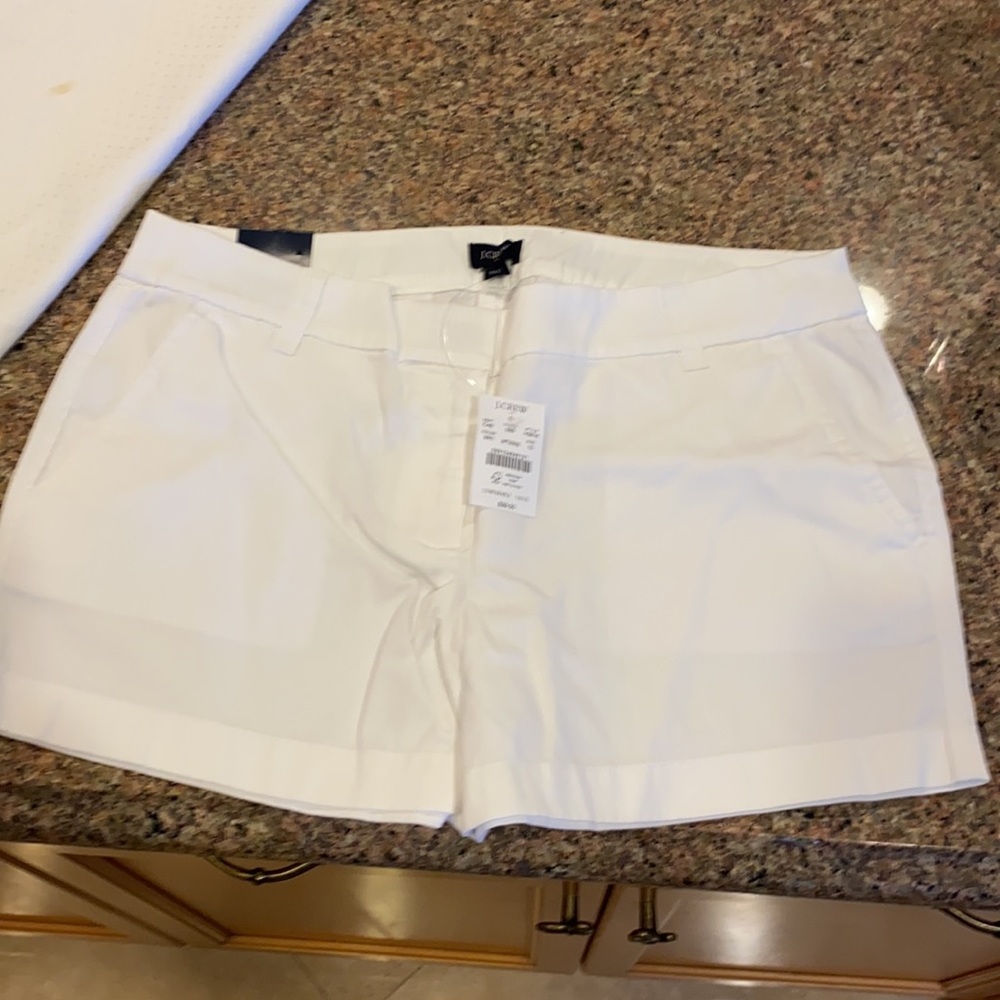NWT J. Crew 3 1/2 inch white shorts 100% cotton